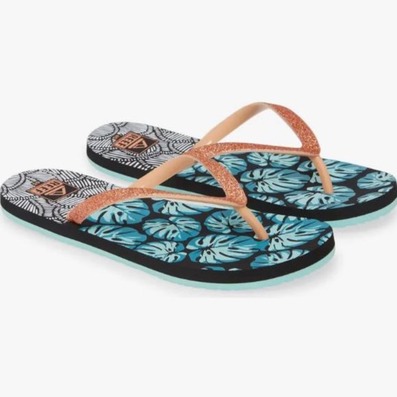 Reef Kids Stargazer Print 'Geo Palms' Flip Flop - Picture 2 of 11